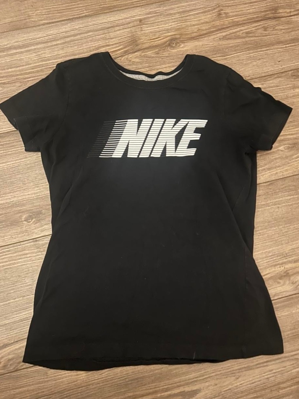 Nike Black Short-Sleeve Logo Tee L Large